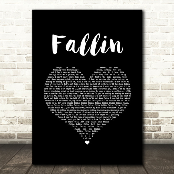 Why Don't We Fallin Black Heart Song Lyric Art Print