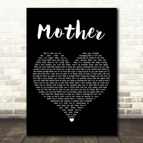 Sugarland Mother Black Heart Song Lyric Art Print