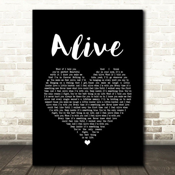 Adelitas Way Alive Black Heart Song Lyric Art Print