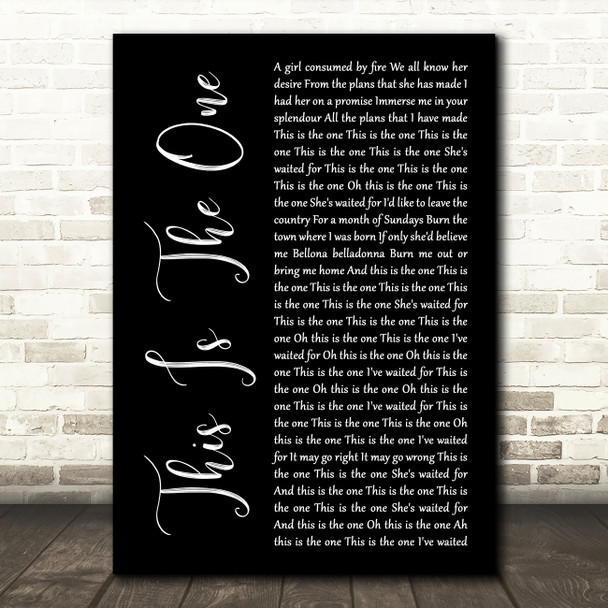 The Stone Roses This Is The One Black Script Song Lyric Art Print
