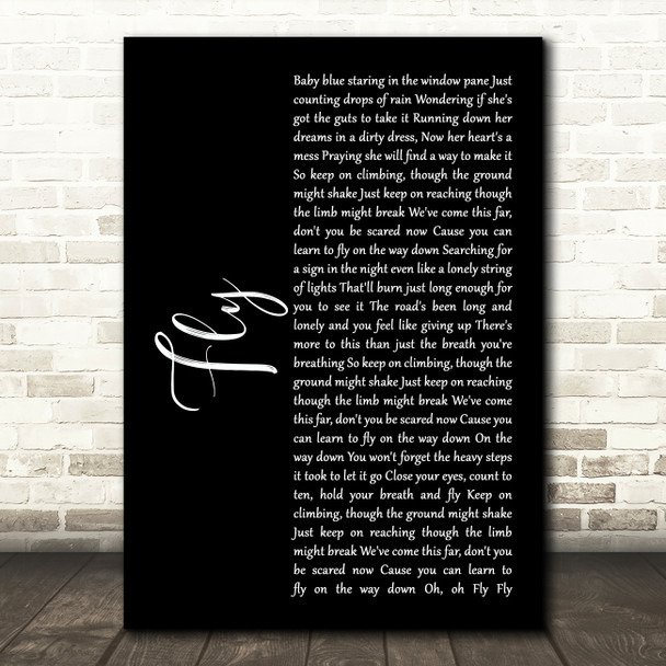 Maddie & Tae Fly Black Script Song Lyric Art Print