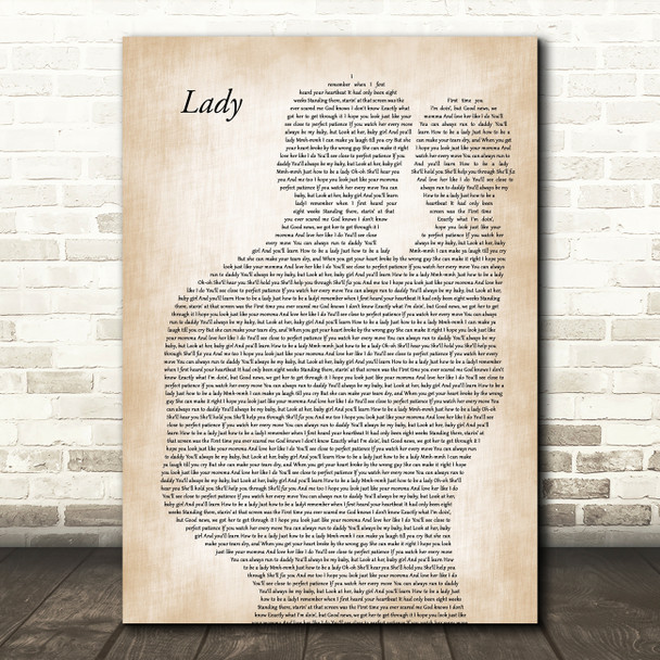 Brett Young Lady Father & Baby Song Lyric Art Print