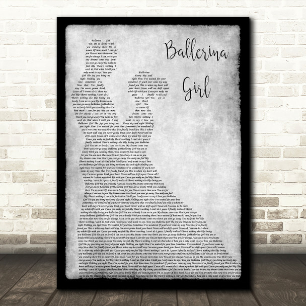 Lionel Richie Ballerina Girl Grey Man Lady Dancing Song Lyric Art Print