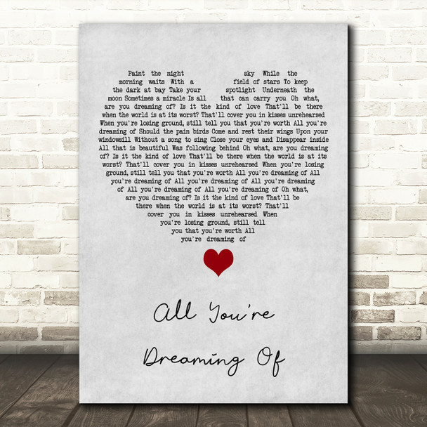 Liam Gallagher All You're Dreaming Of Grey Heart Song Lyric Art Print