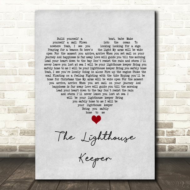 Sam Smith The Lighthouse Keeper Grey Heart Song Lyric Art Print