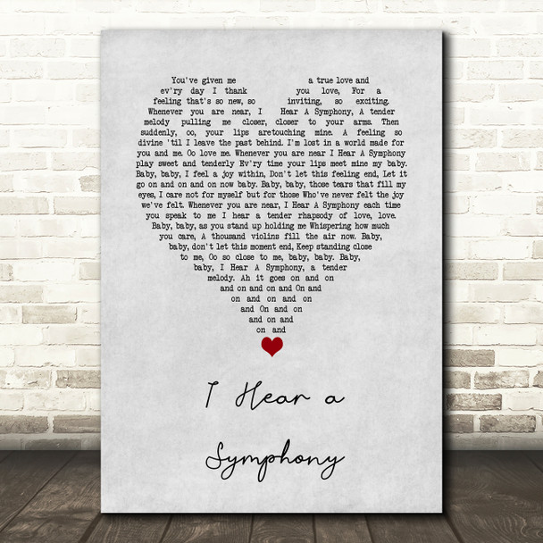 The Isley Brothers I Hear a Symphony Grey Heart Song Lyric Art Print