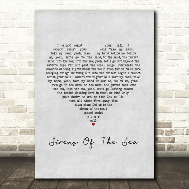 Above & Beyond Sirens Of The Sea Grey Heart Song Lyric Art Print