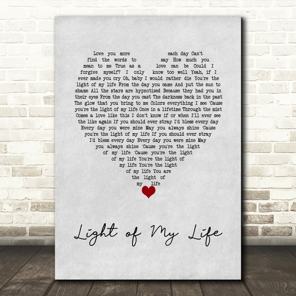 The James Hunter Six Light of My Life Grey Heart Song Lyric Art Print