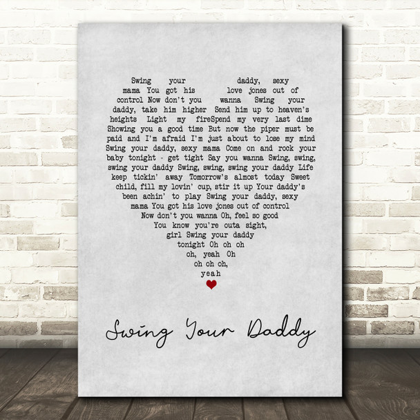 Jim Gilstrap Swing Your Daddy Grey Heart Song Lyric Art Print