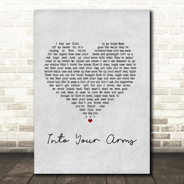 The Lemonheads Into Your Arms Grey Heart Song Lyric Art Print