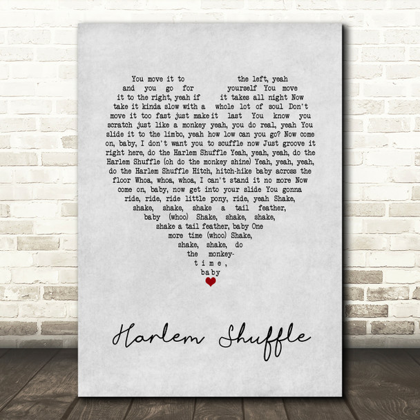 Bob & Earl Harlem Shuffle Grey Heart Song Lyric Art Print