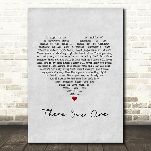 Willie Nelson There You Are Grey Heart Song Lyric Art Print