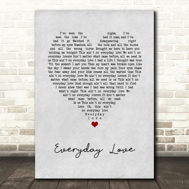 Grace Potter Everyday Love Grey Heart Song Lyric Art Print