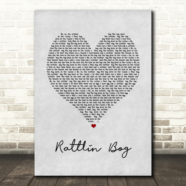 Stramash Rattlin Bog Grey Heart Song Lyric Art Print