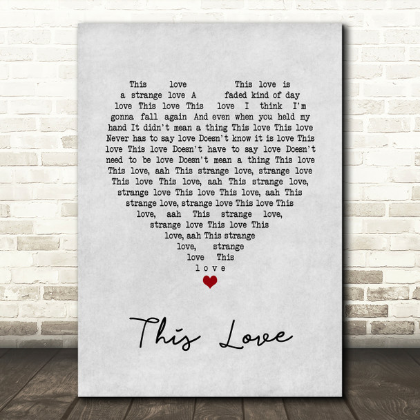 Sarah Brightman This Love Grey Heart Song Lyric Art Print