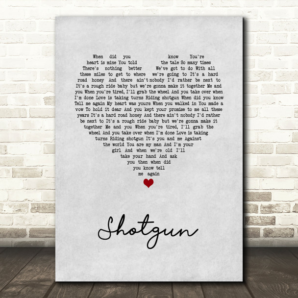 Sean McConnell Shotgun Grey Heart Song Lyric Art Print