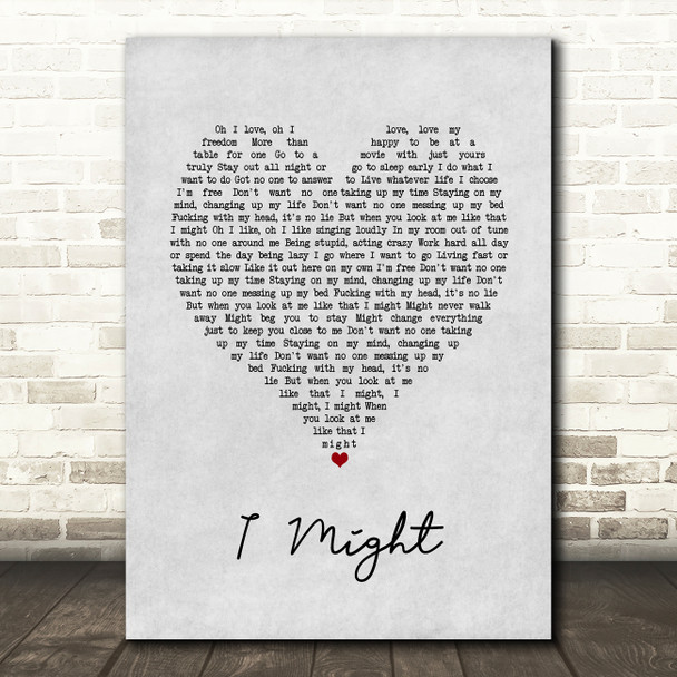 Tom Grennan I Might Grey Heart Song Lyric Art Print