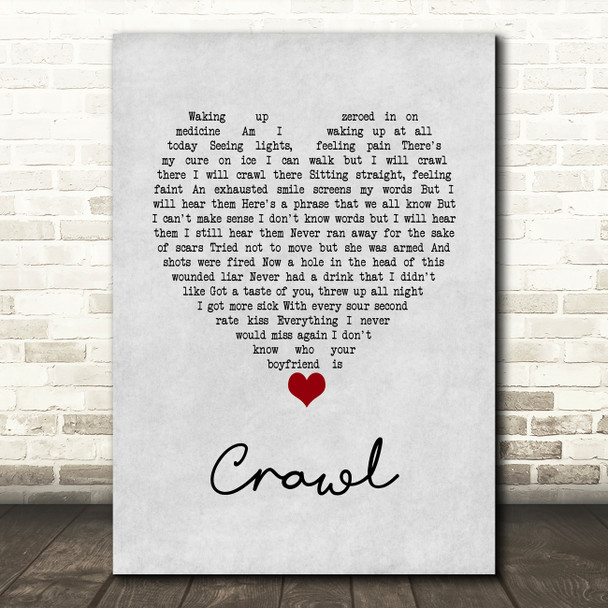 Alkaline Trio Crawl Grey Heart Song Lyric Art Print