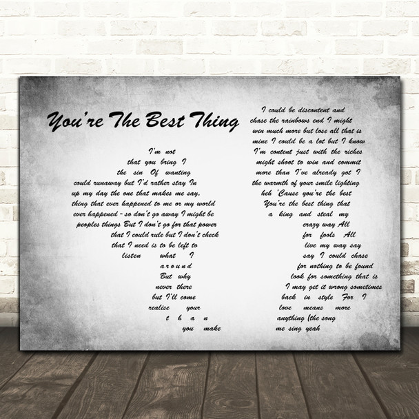 Paul Weller Youre The Best Thing Man Lady Couple Grey Song Lyric Art Print