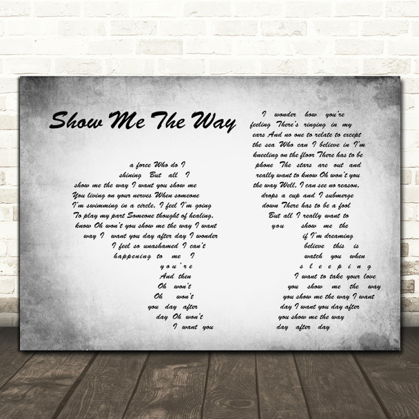 Peter Frampton Show Me The Way Man Lady Couple Grey Song Lyric Art Print