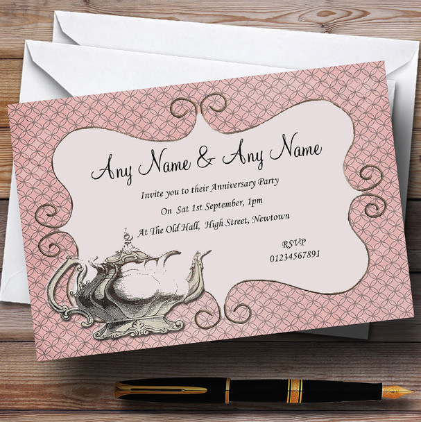 Vintage Chic Afternoon Tea Wedding Anniversary Party Personalized Invitations