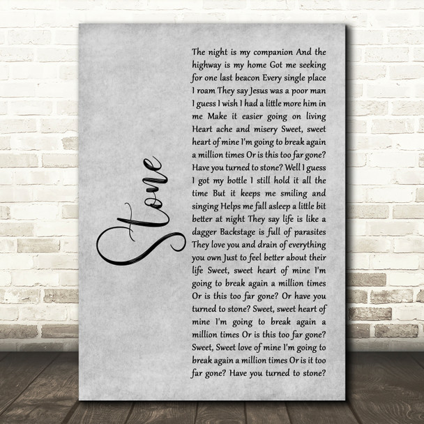 Whiskey Myers Stone Grey Rustic Script Song Lyric Art Print