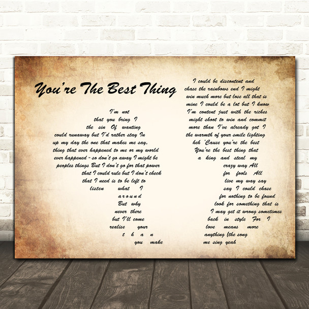 Paul Weller Youre The Best Thing Man Lady Couple Song Lyric Art Print