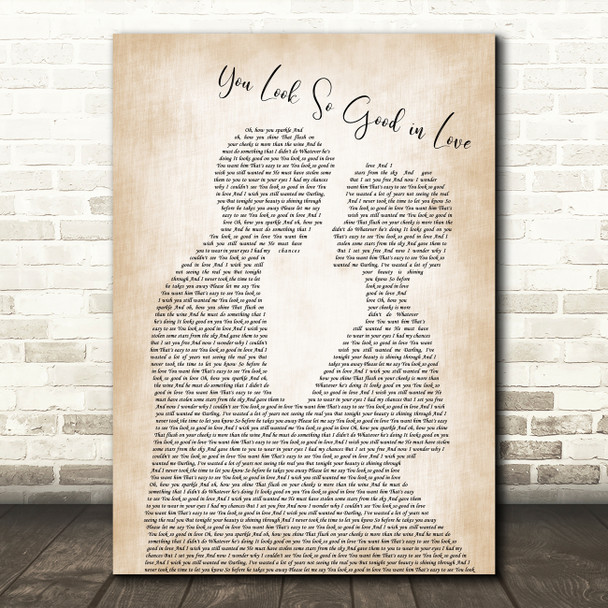 George Strait You Look So Good in Love Man Lady Bride Groom Wedding Song Lyric Art Print