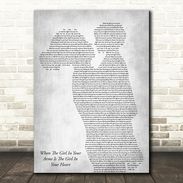 Cliff Richard When The Girl In Your Arms Is The Girl In Your Heart Mother & Child Grey Song Lyric Art Print