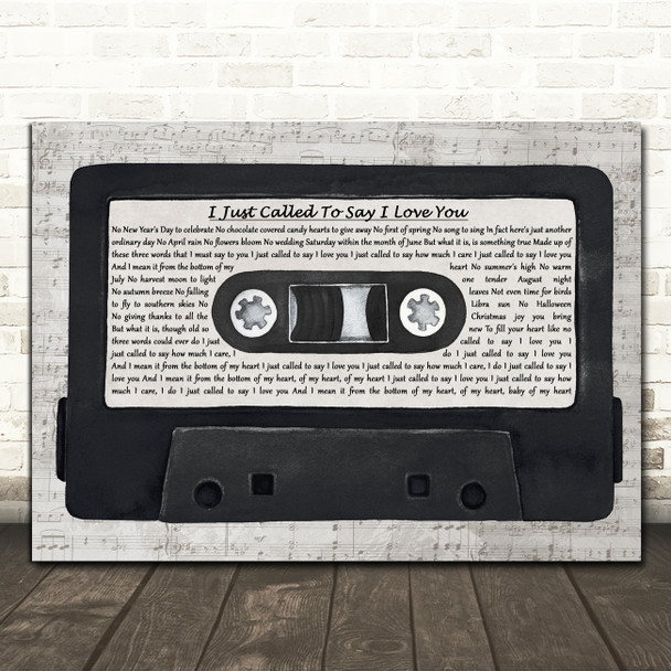 Stevie Wonder I Just Called To Say I Love You Music Script Cassette Tape Song Lyric Art Print