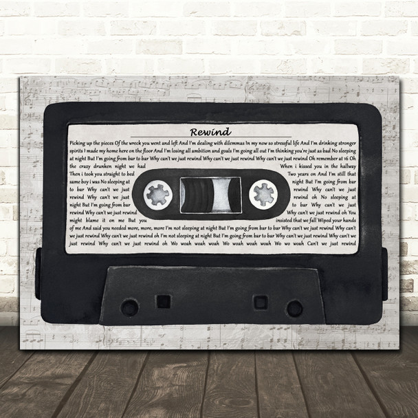 Paolo Nutini Rewind Music Script Cassette Tape Song Lyric Art Print Paolo Nutini Rewind Music Script Cassette Tape Song Lyric Art Print