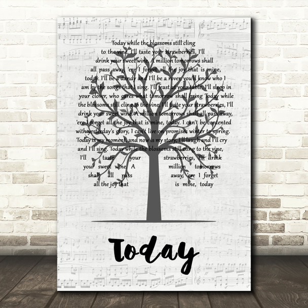 John Denver Today Music Script Tree Song Lyric Art Print