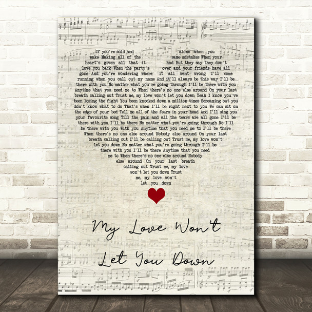 Little Mix My Love Won't Let You Down Script Heart Song Lyric Art Print