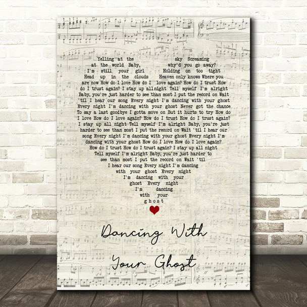 Sasha Sloan Dancing With Your Ghost Script Heart Song Lyric Art Print