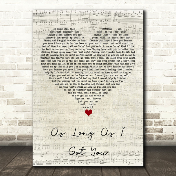 Lily Allen As Long As I Got You Script Heart Song Lyric Art Print