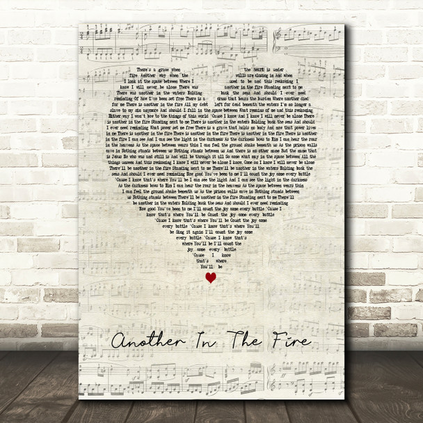 Hillsong United Another In The Fire Script Heart Song Lyric Art Print