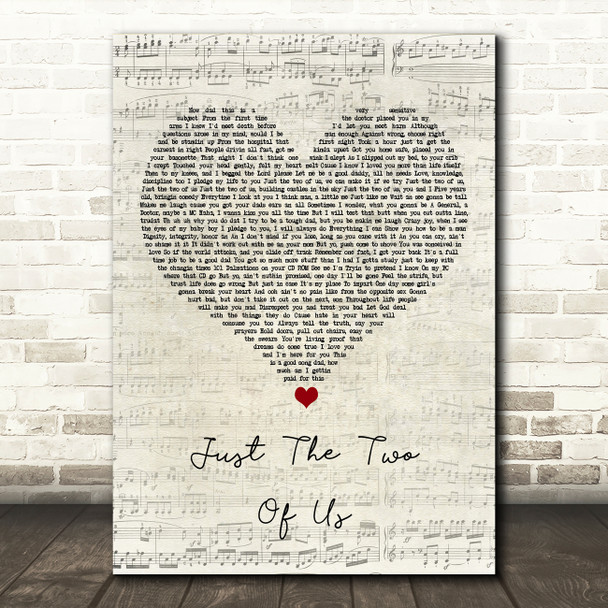 Will Smith Just The Two Of Us Script Heart Song Lyric Art Print