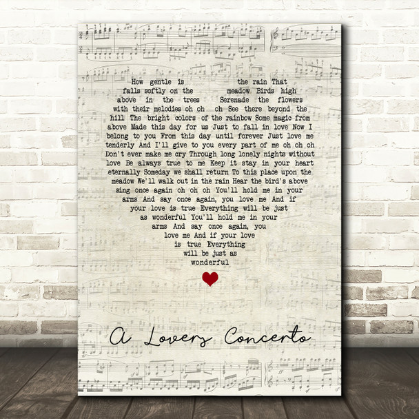 The Toys A Lovers Concerto Script Heart Song Lyric Art Print