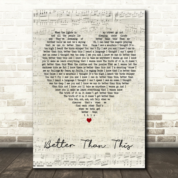 Paloma faith Better Than This Script Heart Song Lyric Art Print