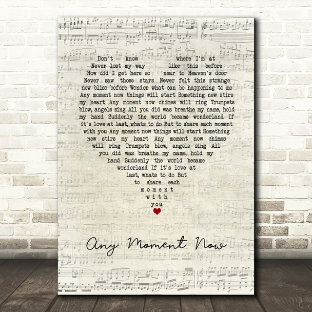 Deanna Durbin Any Moment Now Script Heart Song Lyric Art Print