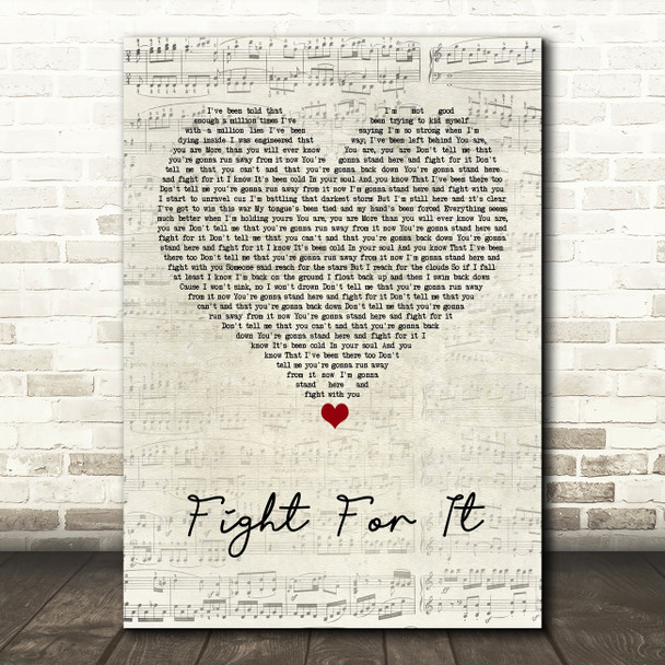 Lucy Spraggan Fight For It Script Heart Song Lyric Art Print
