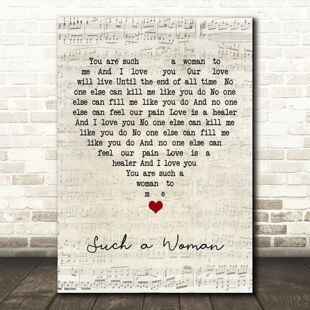 Neil Young Such a Woman Script Heart Song Lyric Art Print