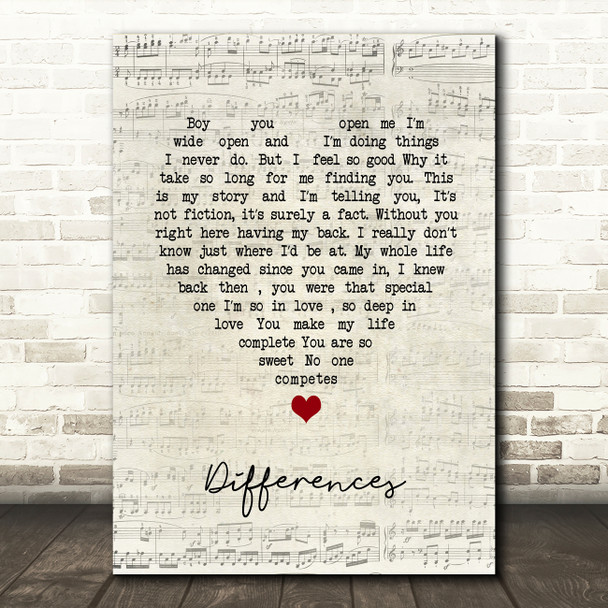 Ginuwine Differences Script Heart Song Lyric Art Print