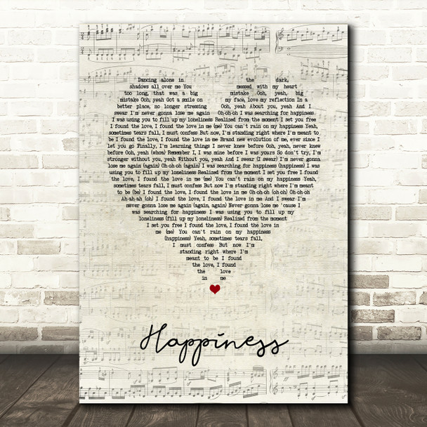 Little Mix Happiness Script Heart Song Lyric Art Print