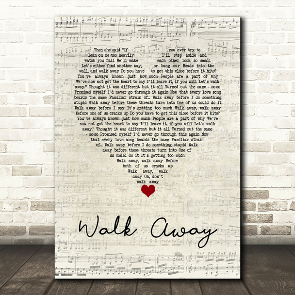 The Beat Walk Away Script Heart Song Lyric Art Print