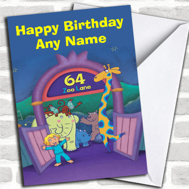 Zoo Lane  Personalized Children's Birthday Card