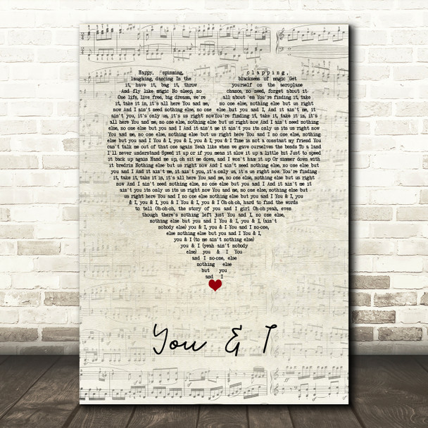 Crystal Fighters You & I Script Heart Song Lyric Art Print