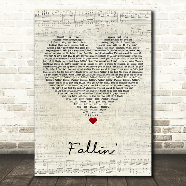 Why Don't We Fallin' Script Heart Song Lyric Art Print