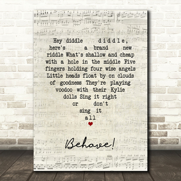 Chumbawamba Behave! Script Heart Song Lyric Art Print