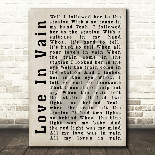 The Rolling Stones Love In Vain Shadow Song Lyric Art Print